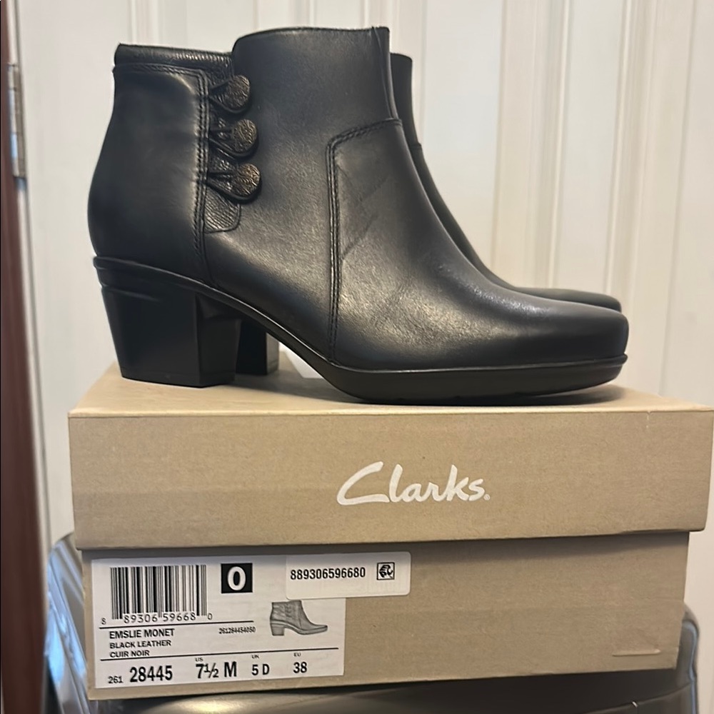 Clarks Women's Black Ankle Boots